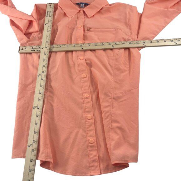 Nepallo Mens Small Button-Down Long Sleeve Shirt Coral Polyester Made In Vietnam - Picture 3 of 5